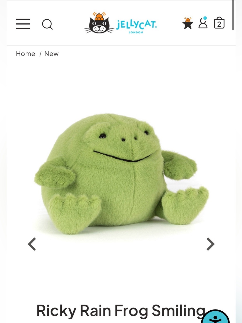 Jellycat Ricky Rain Frog Smiling - Picture 6 of 7